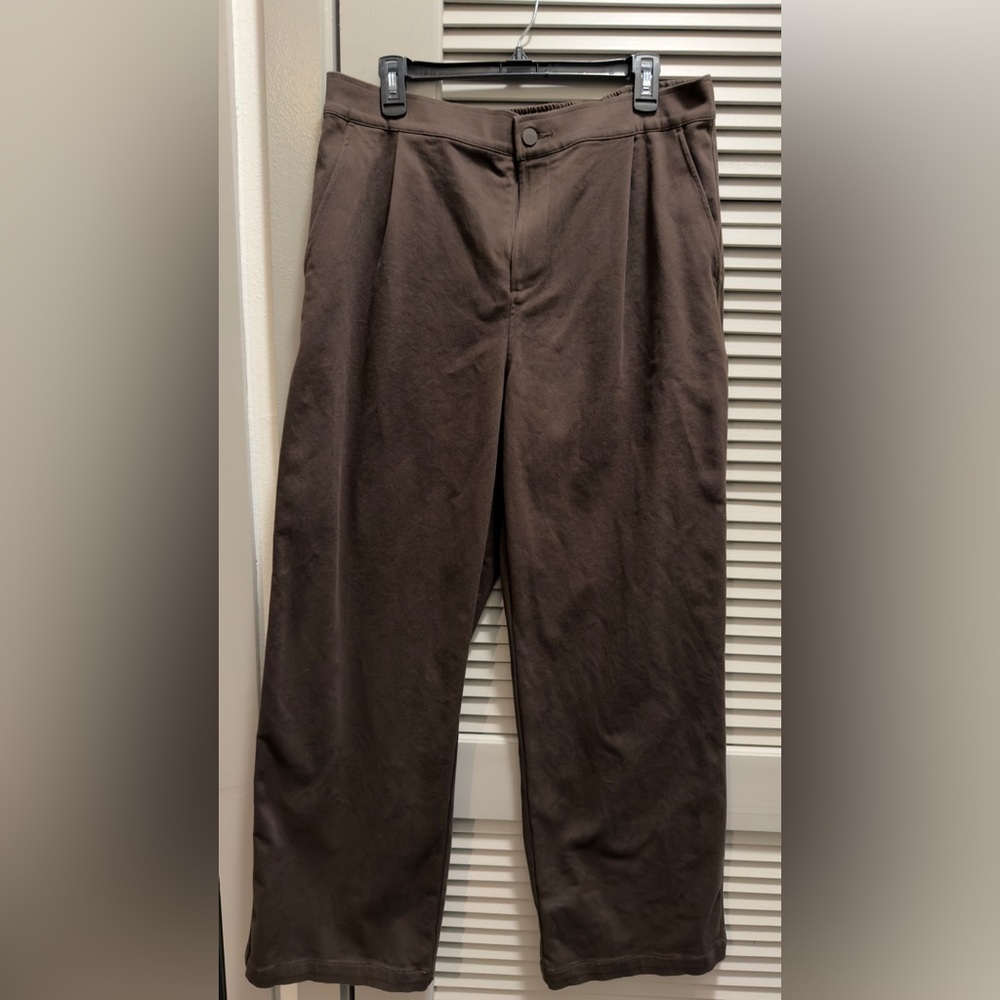 Alo Yoga Road Trip Wide Leg Pants L Brown Espresso High Rise Travel Trouser - Picture 2 of 4